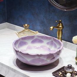Faucets China decoration Ceramic Painting Art Lavabo Bathroom Vessel Sinks round porcelain sink with countertop was basin bathroom sinksgo