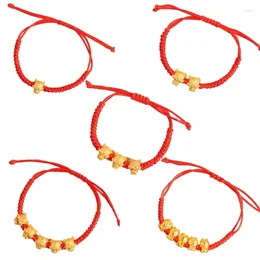 Charm Bracelets Fast Reach Redness String Bracelet Adjustable Dragon Pendant Weave Bangles Dainty Wristwears