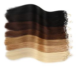 99J Micro Loop Human Hair Extension Micro Ring 05g 100strands 100 Remy Brazilian Indian Hair 1424inch Factory Direct 10 Colours 2967205