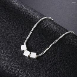 Chains Classic Square Cube Pendant Box Chain 925 Sterling Silver Necklace For Woman Wedding Party Fashion Jewellery Christmas Gifts