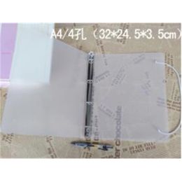 A4 looseleaf book with transparent plastic cover 4hole steel clamp 240102