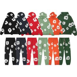 Mens Hoodies Sweatshirts Uzun Kollu Kapüşonlu Gözyaşı Green Green Trailsuit Tasarımcı Spor Giyim Seti S-XL