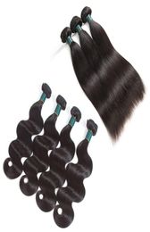 Great Quality Human Hair Weave Body Wave Straight 3 or 4 Bundles Cheap Brazilian Peruvian Malaysian Indian Mongolian Virgin Hair3542005
