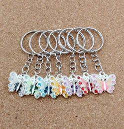 MIC 70PCS Mix Color Fashion DIY Material Accessories Set Auger Drip Oil Alloy Butterfly Belt Chains key Ring 0035555002772