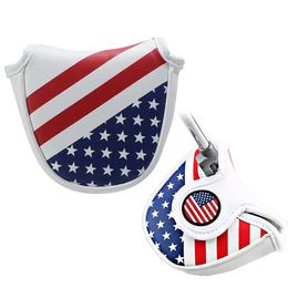 Products Golf USA stars & stripes AMERICA Flag Universal MALLET Putter Cover Headcover Magnetic Closure Blue,Red,White