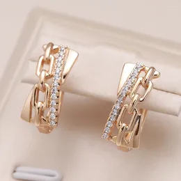 Stud Earrings Kinel Innovative 585 Rose Gold Colour Woman Drop Luxury Geometry Cutout Natural Zircon Fashion Vintage Jewellery