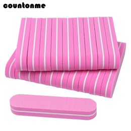 200Pcs Mini Sponge Pink Nail File 100180 Emery Board 90mm Buffing Block Pedicure Manicure Polishina Salon Tools Supply 240102