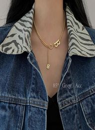 Classic B Letter Titanium Steel Short Necklace For Woman 2021 New Gothic Korean Jewellery Hip Hop Party Girl039s Sexy Clavicle Ch3709705