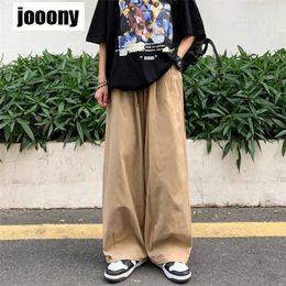 Men's Pants Casual Men Streetwear Korean Loose Straight Mens Trousers Spring Summer Cotton Wide Leg Fashion Solid