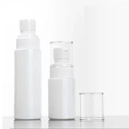 Storage Bottles Product 20ml Empty White Glass Essential Oil Perfume Bottle With Sprayer Atomizer/lotion Press Pump Head