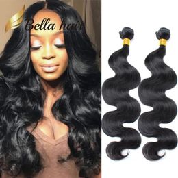 Wefts bella hair 2 bundles to sell unprocessed brazilian human hair extension 9a natural Colour body wave weaves julienchina
