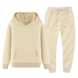 Beige Hoodie Men s Winter Fleece Sweatshirt Tracksuit Women jogging Brown Sportswear Thick Pullover Fashion Streetwear 240103