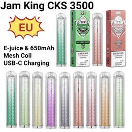 EU Warehouse Jam King CKS 3500 vapes original vape desechable puff bar vape pen 6ml prefilled 650mah USB-C Charging Mesh Coil crystal vape bang vape