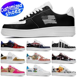 Customized shoes running shoes One Piece star lovers diy shoes Retro casual shoes men women shoes outdoor sneaker the Old Glory black white pink big size eur 25-48