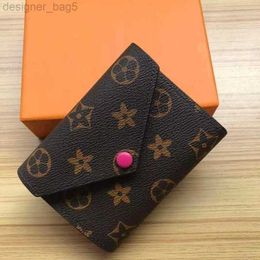 luxury mens Short Wallet Fashionable Classic Bean Bag Designer Card Bag Old Flower Short Wallet Trendy Women's Folding Wallet Card Bag Holder