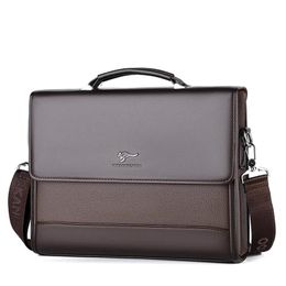 Briefcases Male Handbags Pu Leather Mens Tote Briefcase Business Shoulder Bag for Men Brand Laptop Bags Man Organiser Documents 220819