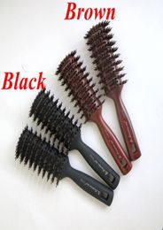 Boar Bristle Hair Brush Brown Colour Comb Brush for Hair Extensions Professional Hair Comb for Salon 7469557