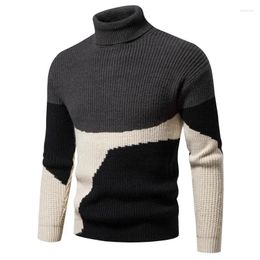 Men's Sweaters 2024 High Quality Mens Turtleneck Sweater Fashion Warm Knitted Bottoming Casual Slim Fit Stretch Pullover Men