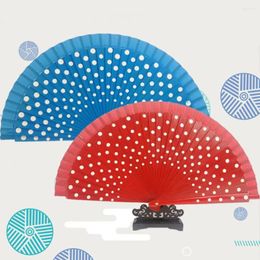 Decorative Figurines Practical Folding Fan Chinese Type Hand-painted Multicolor Dot Print Gift
