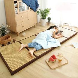 Carpets Shining Folding Mat Thick Japanese Tatami Rattan Sleeping Pad Summer Student Child Kindergarten Nap Floor Bedroom ZM222