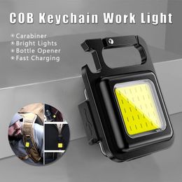 Phones Mini Flashlight Keychain Cob Light Usb Charging Emergency Lamps Strong Magnetic Repair Work Outdoor Camping Light Fishing