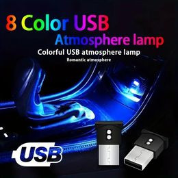 Light up Your Car's Interior with 8 Colorful Mini USB LED Lights - Plug & Play!