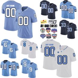 Men College North Carolina Tar Heels Football 28 Omarion Hampton Jersey 10 Drake Maye 8 Paysour 33 Cedric Grey 23 Power Echols 9 Devontez Walker 6 Nate McCollum Team