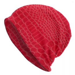 Berets Red Crocodile Leather Skullies Beanies Hats Pattern Skin Texture Spring Men Women Outdoor Cap Warm Head Wrap Bonnet Knit Hat