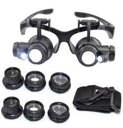 10X 15X 20X 25X magnifying Glass Double LED Lights Eye Glasses Lens Magnifier Loupe Jeweler Watch Repair Tools2774981