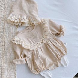 Clothing Sets Send Hats Baby Lace Fashionable Cute Korean-style Spring Autumn Clothes Crawling