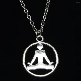 Chains 20pcs Fashion Necklace 23x19mm Yoga Practitioners Pendants Short Long Women Men Colar Gift Jewellery Choker