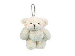 10pcsLot Kawaii 11cm Joint Teddy Bears Plush With Chain Small Pendant Key Chains Stuffed Animals Valentine Gifts Y01063476955