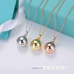 Tifannissm necklace chain heart necklaces Jewellery pendants High version T familys new gold ball with 18K genuine plated steel seal for Have Original Box