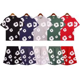 Shirts Kapok Set and Women's Printed Fashion Men's Cotton Casual T-shirt Short Sleeve Hip Hop Streetwear Shirt Shorts