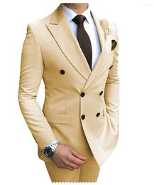 Men's Suits Elegant For Men 2024 High Quality Custom Business Male Suit Slim Large Size Multi-color Two-button