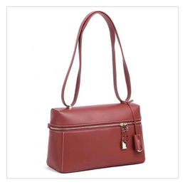 loro bag 2024 New LP27 Box Bag Cowhide Early Autumn Lunch Box Bag Large Capacity Handheld Shoulder Bag Second Generation high quality