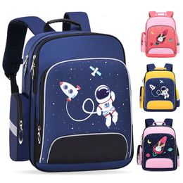 Cartoon Astronaut Schoolbag for Primary School Students Spine Protection Load Relief Waterproof Backpack for Boys and Girls 240102