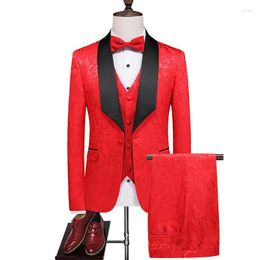 Men's Suits 2024 Jacket Vest Pants High Quality Fashion Urban Slim M-6XL Business Casual Wedding Suit