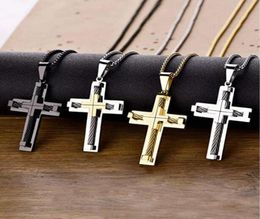 Men's Necklace 316L Stainless Steel Large Jesus Christ Pendant White/Gold/Black 24'' Rolo Chain Jewelry4507481