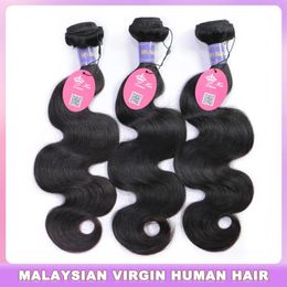 Wefts Queen Hair Products Malaysian Virgin Human Raw Hair Bundles weave 08inch to 28inch 100% human hair extensions body wave Free shipp