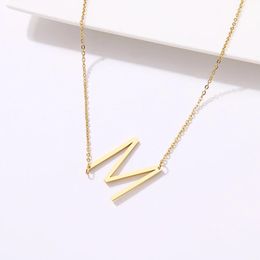 Boxes 316l Stainless Steel Large Size 26 Letters Necklace for Women Pendant Collar Initial Necklaces for Women Jewellery Gifts No Fade