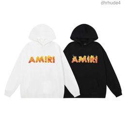 Designer Amis Men's Hoodie Autumn/winter New Amr Flame Letter Printed Hooded Sweater Unisex Batch High Quality Cool Handsome Men DRDM 9Y45