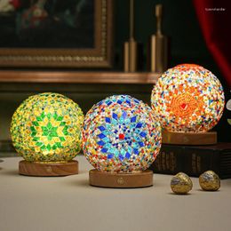 Table Lamps Bohemian Style Home Decor USB Rechargeable Desk Lamp Decorative Glass Crystal Creative Baroque Romantic Night Light