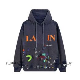 Lanvin Men's Hoodies Sweatshirts Lanvin Hoodie Sweatshirts Designer Sweater Mens and Womens Sweatshirt Letter Spot Printed Lanvins Shoe 4912