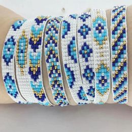 Strand ZHONGVI Shining Geometry For Women Bohemian Fashion Glass Beads Handmade Adjustable Chain 2024 Jewellery Gift