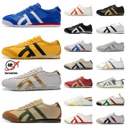 Top Quality Onitsukass Tiger Mexico 66 Designer Running Shoes Mens Womens Black White Yellow Blue Silver Brown Red Mantle Green Cream Sneakers Trainers