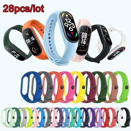 Accessories 28pcs/lot Silicone Strap for Mi Band 7 Replacement Colorful Straps for Original Xiaomi Mi Band 7 Wholesale Wrist Bracelet Miband