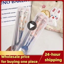 Spoons Portable Cutlery Set Boxed For Easy Storage Fork Catering Supplies Stainless Steel Material Chopsticks White