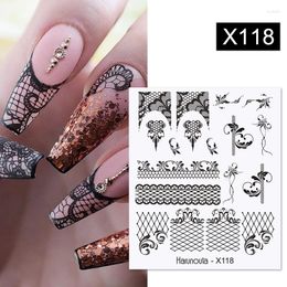 Nail Stickers Black Lace Flowers Water Decals Love Heart Waves Transfer Sliders Snowflakes Manicures Tips Accessories