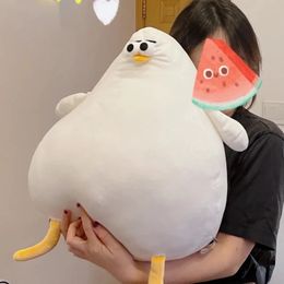 Fat Seagull Plush Pillow Stuffed Animals Big White Plushies Soft Home Decor Peluches Gift for Kid 240103